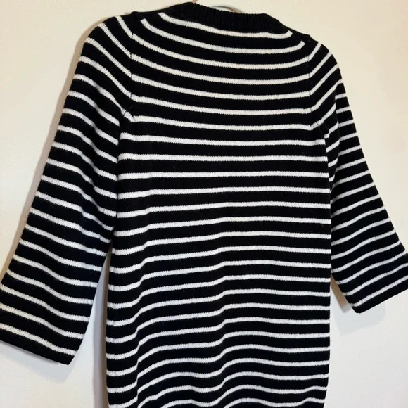 Madewell 100% Merino Wool Black/White Striped Sweater Dress Size Small - Picture 7 of 14